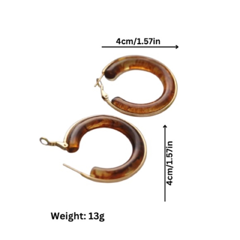 Amber Swirl Hoops - Picture 3 of 7